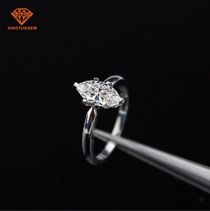 Bague moissanite <span class=keywords><strong>super</strong></span> blanche 1 carat Fashion Classic en bagues bijoux en argent 925 - Product Image 4