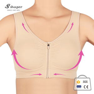 Soutien-gorge de sport <span class=keywords><strong>noir</strong></span> personnalisé S-SHAPER pour <span class=keywords><strong>femme</strong></span>, à maintien élevé, réversible, avec fermeture éclair frontale et rembourrage, design léger et ergonomique. - Product Image 5