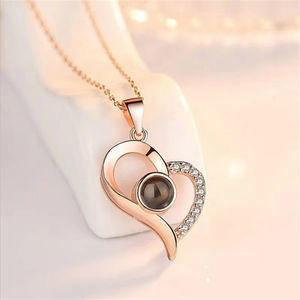 GT Accessori Per Le <span class=keywords><strong>Donne</strong></span> 100 Lingue Ti Amo a Forma di Cuore Pendente Della Collana - Product Image 2