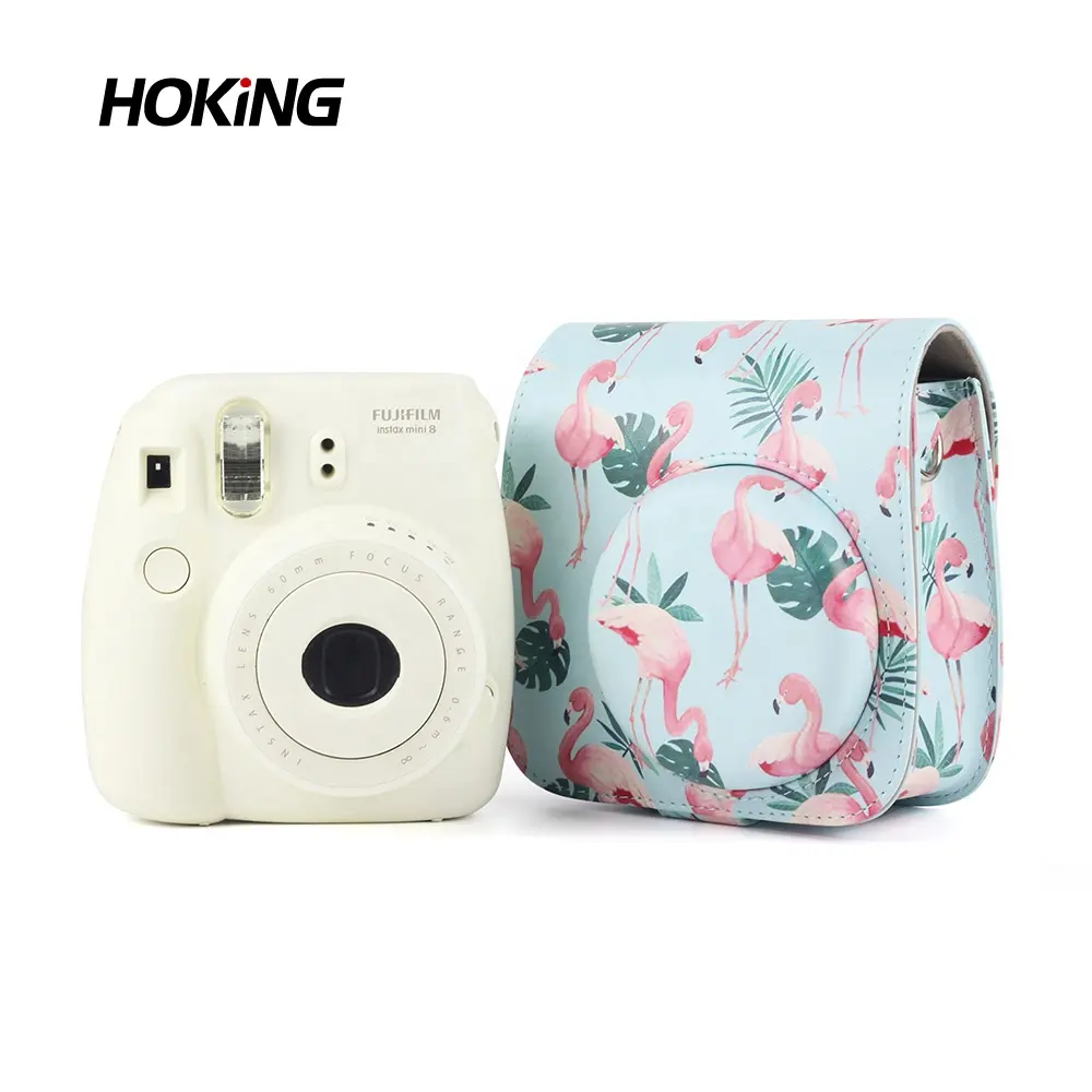 Hot Sale Flamingo Camera Bag Leather Bag For Fujifilm Instant Mini 9 Case