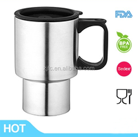 Taza de viaje de acero inoxidable, 16oz, con tapa y mango, venta al por mayor, 2016