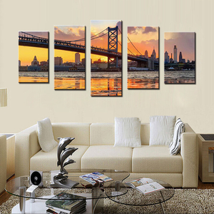 <span class=keywords><strong>Contemporain</strong></span> Philadelphie Ben Franklin Pont <span class=keywords><strong>Architecture</strong></span> Illustration Paysages Photos sur Impressions Sur Toile - Product Image 5