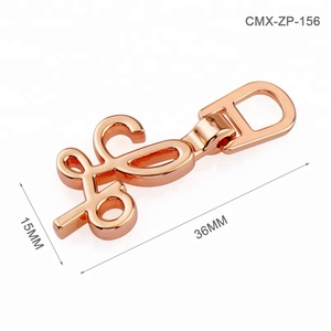 Oro rosa letras <span class=keywords><strong>de</strong></span> metal tirador <span class=keywords><strong>de</strong></span> la cremallera para bolsas <span class=keywords><strong>de</strong></span> ropa - Product Image 1