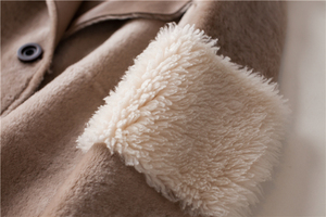 Lungo inverno Più Caldo Tuscana Collare di Lana In Pelle di Pecora Pelliccia <span class=keywords><strong>Shearling</strong></span> <span class=keywords><strong>Cappotto</strong></span>, Pelliccia di Agnello <span class=keywords><strong>Cappotto</strong></span> di Pelle Per Le Donne - Product Image 6
