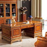 Mobilier de bureau classique en bois massif Bureau de direction antique Table de bureau de patron de luxe Bureau de direction de patron en bois massif