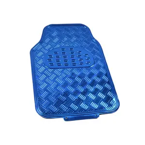 All Weather — tapis de sol de voiture en caoutchouc PVC, 4 pièces, universel, couleur bleue, pour automobile