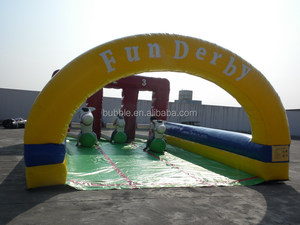 Drôle derby courses <span class=keywords><strong>de</strong></span> <span class=keywords><strong>chevaux</strong></span> gonflables/gonflable 3 voies Course Derby avec Petit Poney - Product Image 3