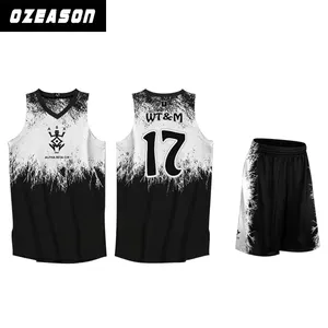 La maglia e i pantaloncini da basket unici progettano l'uniforme da basket traspirante di alta qualità per l'allenamento