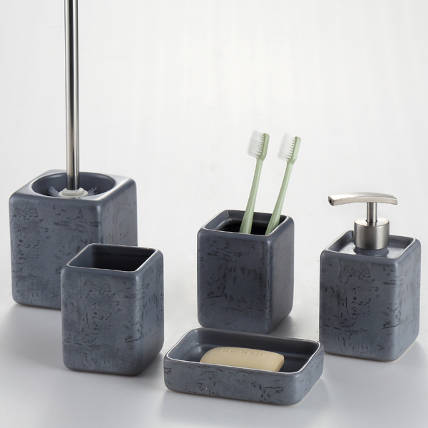 Home Accessories New Modern marble decaled Ceramic Bath Gift Sets Wholesale