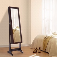 Miroir de chevet en bois moderne, armoire à bijoux, miroir en vente