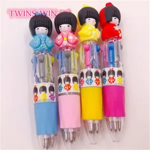 made in china colorful short ballpoint pen doll pen refill ballpoint 124