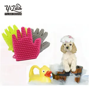 pet dog and cat grooming glove brush soft silicone gloves pet hair remover grooming glove for pets