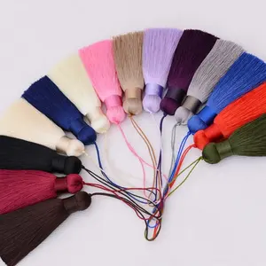 Key Tassel Ears Bookmarks Hanging Rayon Embroidery Thread Small Silk Tassel Fringe 20 colors