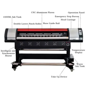 Ecosolvent Printer Plotter Desain Baru XP600 Vinyl Cetak Banner Spanduk Mesin 1.8M Printer Format Besar