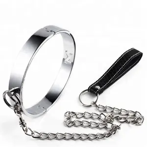 Metal Male Bondage Restraints Sex Toys Neck Collar With M Letter