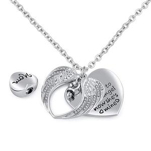 Collar con Urna para Cenizas 'Antes era su ángel, ahora soy suya' con Colgante de Corazón y Alas de Ángel para Papá y Mamá - Product Image 4
