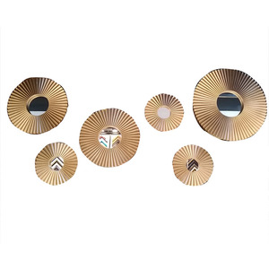 Wholesale 4mm Silver Glass Round Hanging Decorative Smart 3D Round <strong>Wall</strong> <strong>Mirror</strong> <strong>Set</strong> for Hotel Home Decor - Product Image 1