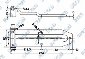 Rear Truck Door Hinge 01121 Truck Body Parts Rear Door Steel Hinge