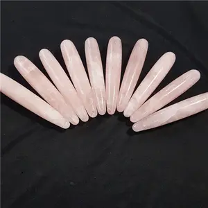 natural rose quartz crystal yoni pleasure massage wands crystal dildo penis