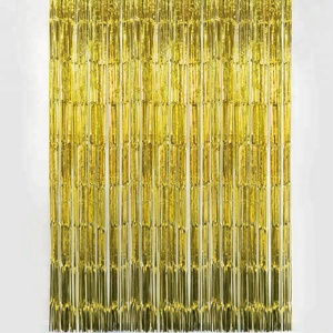 Commercio all'ingrosso di Grandi Dimensioni <span class=keywords><strong>Oro</strong></span> <span class=keywords><strong>Argento</strong></span> Festa di Nozze Sfondo Parete Frangia Foglio di Tinsel Tenda - Product Image 2