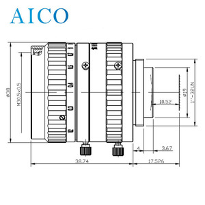 Alta illuminazione relativa piccolo <span class=keywords><strong>CRA</strong></span> 6mp F2.0 2/3 "35mm 6megapixel C montaggio macchina visione Fa obiettivo Cctv per fotocamera 2/3 pollici - Product Image 2