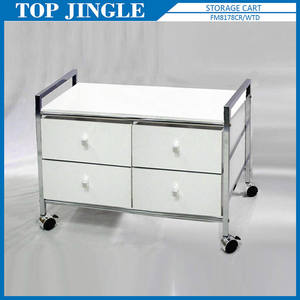 OEM de chariot à plateau de service de conteneur de rouleau de stockage de quatre roues en acrylique à 3 niveaux - Product Image 2