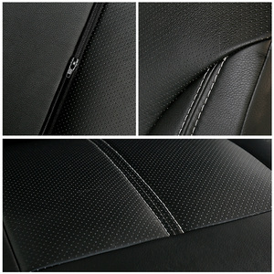 Venta al por mayor de lujo personalizado de cuero de ganchillo impermeable Universal cubierta de asiento delantero de coche para <span class=keywords><strong>BMW</strong></span> accesorio Interior gris negro ROWNFUR - Product Image 5