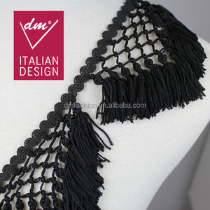 Alta calidad triángulo negro rayón borla trim venta - Product Image 1