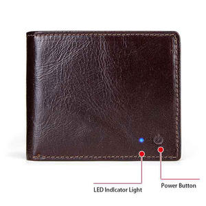 RFID <span class=keywords><strong>smart</strong></span> GPS anti perso di sicurezza di modo sottile della borsa del cuoio genuino del raccoglitore per gli uomini - Product Image 4