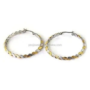 Silver Brass Fashion Jewelry Round Womens Round Hoop Earring