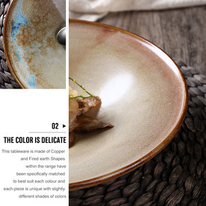 Vente en gros directe d'usine, assiettes rondes en céramique pour restaurant <span class=keywords><strong>de</strong></span> 10,5 pouces, assiettes à salade, assiettes à dîner, assiettes à pâtes en porcelaine personnalisées pour hôtel - Product Image 5