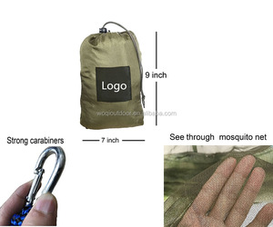 Woqi açık naylon taşınabilir paraşüt çift kamp cibinlik hamak halat ve carabiners