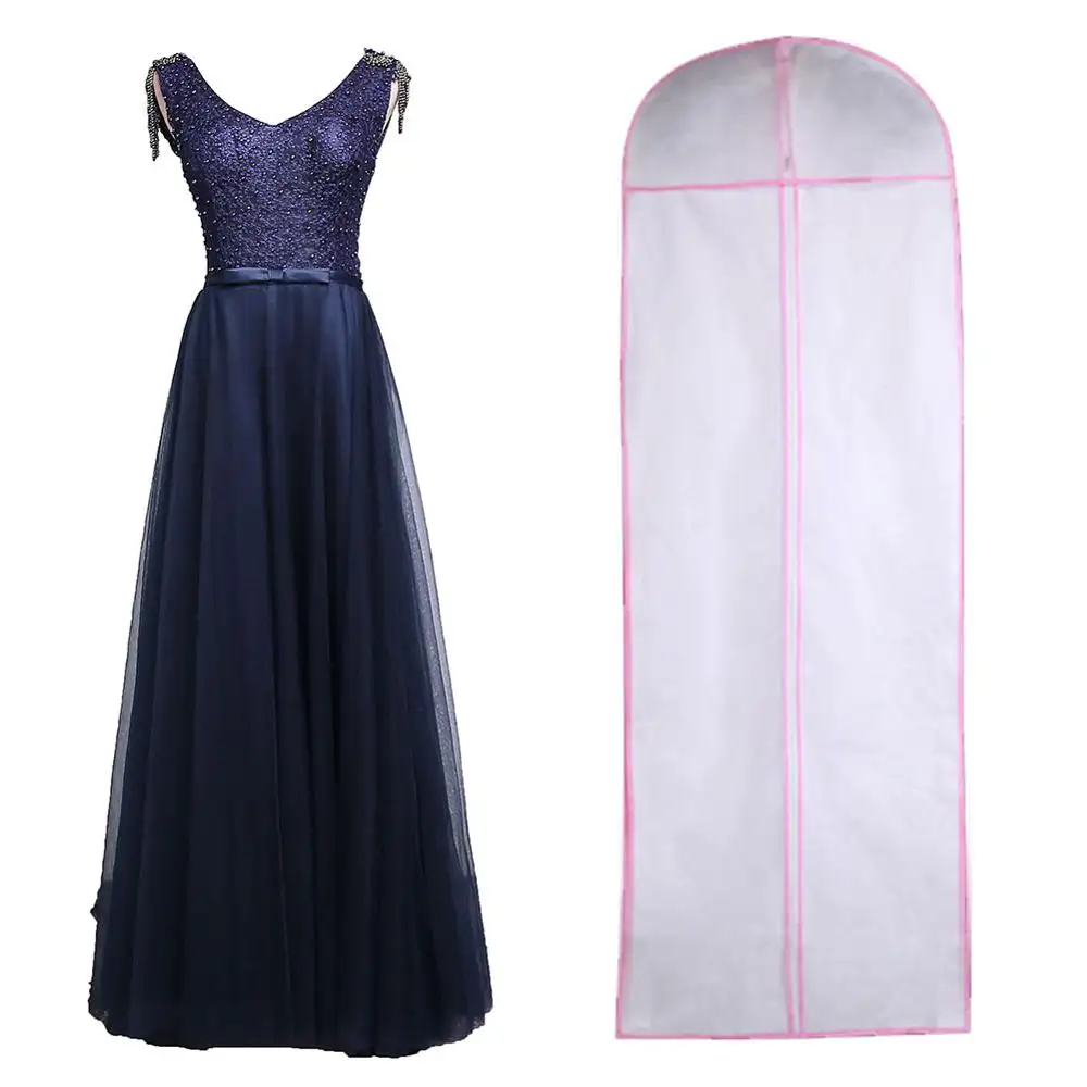 Нетканый тканевый пылезащитный чехол для свадебного платья, длинная Защитная сумка для одежды