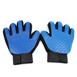 Tacto suave Mano izquierda derecha Silicona Pet Grooming Guante Removedor de pelo de perro Masaje de eliminación Limpieza sostenible del <span class=keywords><strong>cabello</strong></span> de mascotas - Product Image 4