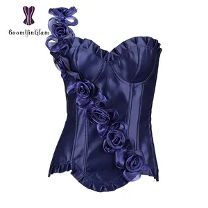 High quality floral straps plus size 6xl waist trimming victorians corset for bridesmaids STOCK CLEARANCE