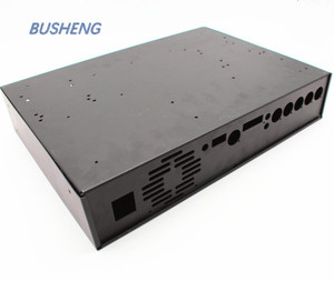 Piezas de chapa de acero 45 hechas a medida, componentes de doblado de estampado para carcasa de gabinete de telecomunicaciones, acabado en aerosol negro ISO9001 - Product Image 1