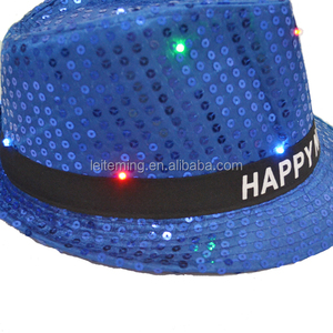 Best Field <strong>happy</strong> <strong>new</strong> <strong>year</strong> flashing party <strong>hat</strong> decoration 58cm adults 9pcs led flashing sequins event & party - Product Image 3