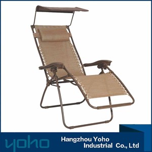 Silla de playa al aire libre plegable reclinable <span class=keywords><strong>tumbona</strong></span> chaise <span class=keywords><strong>tumbona</strong></span> gravedad cero silla con <span class=keywords><strong>parasol</strong></span> - Product Image 1