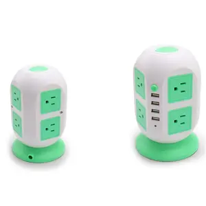 Extension Lead 8 way outlets 4 USB Ports Vertical Tower Extension Socket