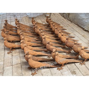 Estatua <span class=keywords><strong>de</strong></span> Paloma <span class=keywords><strong>de</strong></span> Hierro Fundido Vintage Love Birds, Acabado Oxidado Natural, Marca ENYA, Decoración <span class=keywords><strong>de</strong></span> Metal para Hogar y Jardín, Artesanía Animal - Product Image 5