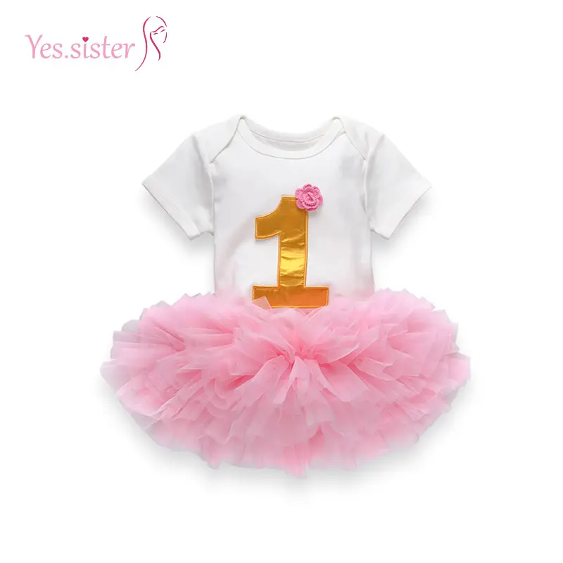 1st Baby Girls Tutu Skirt Party Outfits 1 Year Birthday Dress