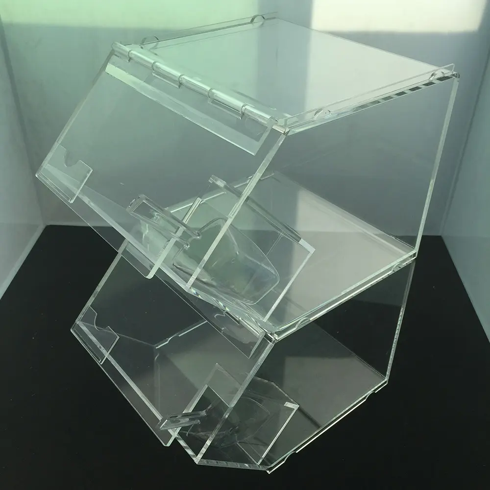 Personalizado de alta qualidade clara acrílico/plexiglass caixa de exposição de doces