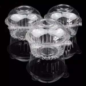 Großhandel Clear Plastic Single Cupcake Kuchen Fall Muffin Pod Dome Holder Box