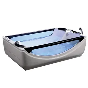 2 Người Trung Tâm Hình Chữ Nhật Màu Trắng Freestanding Massage Jaccuzzi Tub Cho Phòng Tắm