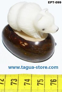 รูปปั้นหมีขั้วโลกสีขาวแกะสลักด้วยมือรูปปั้นถั่วรูปทะเลรูปปั้นศิลปะพืชงาช้างธรรมชาติงานฝีมือ - Product Image 4