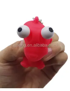 Wholesale Promotional Custom Pvc Keychain Toys Red Monkey Animal Pop Eye Keychain For Kids
