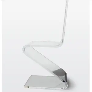 Haute qualité luxe transparent personnalisé acrylique en forme de Z meubles à manger chaise