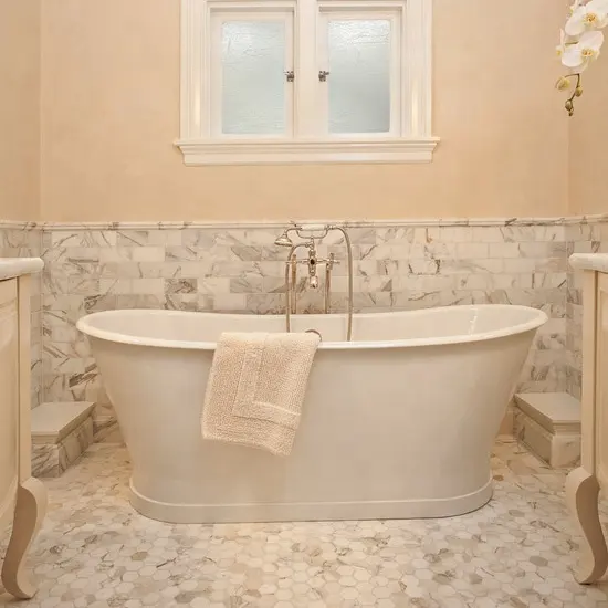 Siècle Haut De gamme Italie Calacatta Or Marbre Blanc Mosaïque Pour Salle De Bain