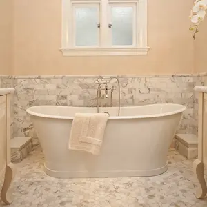 Yüzyıl Için High-end İtalya Calacatta Altın Beyaz Mermer Mozaik Banyo