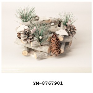 Grape Vine <strong>Candlestick</strong> <strong>White</strong> with Pine Nut Shell and Glass Home Decoration Hand Made Free Shandong <strong>Candlestick</strong> Holder YM-8767801 - Product Image 3